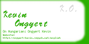 kevin ongyert business card